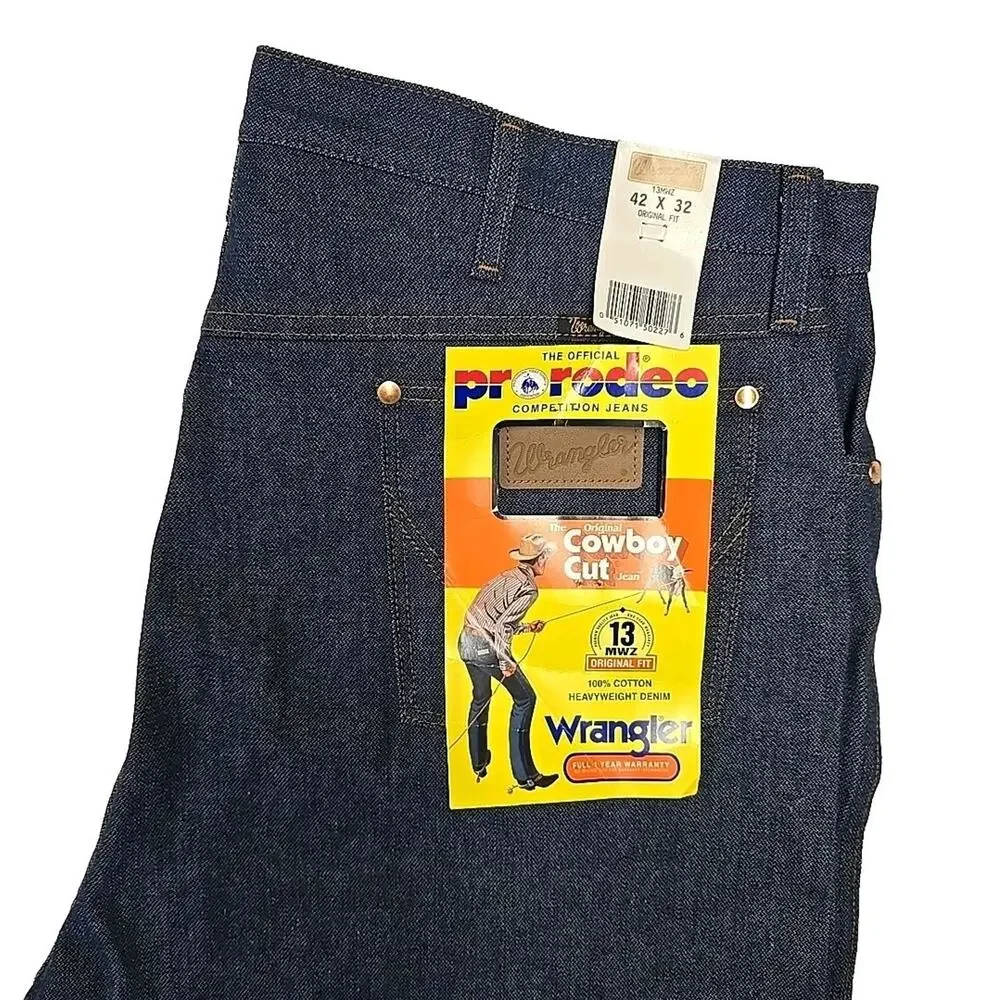 Wrangler Cowboy Cut 13MWZ Original Fit Jeans Rigid Indigo Men's Size 42x32 NWT